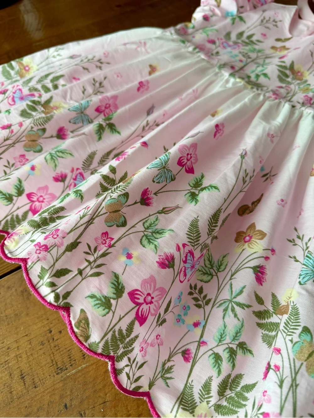 Floral/butterfly girls birthday dress and hat